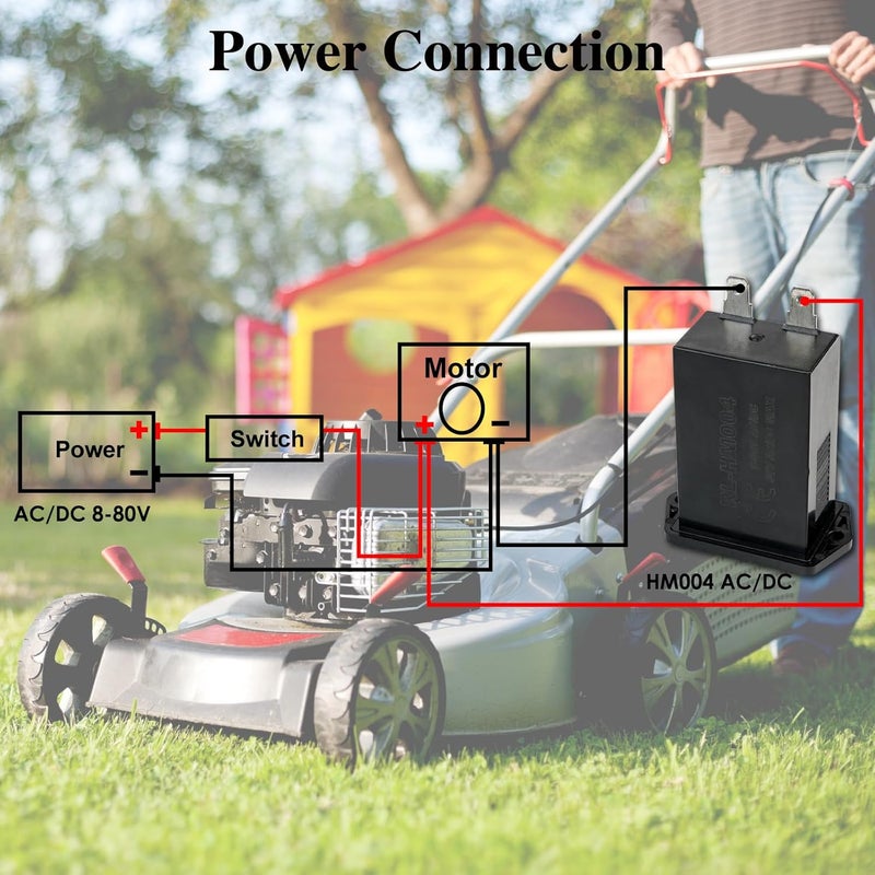 Jayron Mechanical Maintenance Hour Meter AC/DC 8-80V Analog Clock No Battery Long Life Surface Waterproof Design Easy Installation,for Generator Air Compressor Lawn Mowers Snowblower… - Image 4